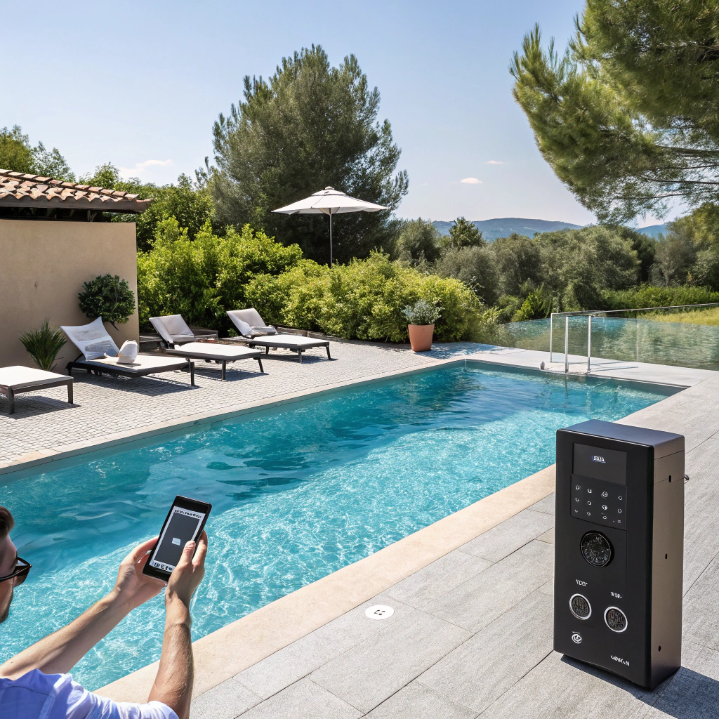 Coffret piscine connect&eacute;